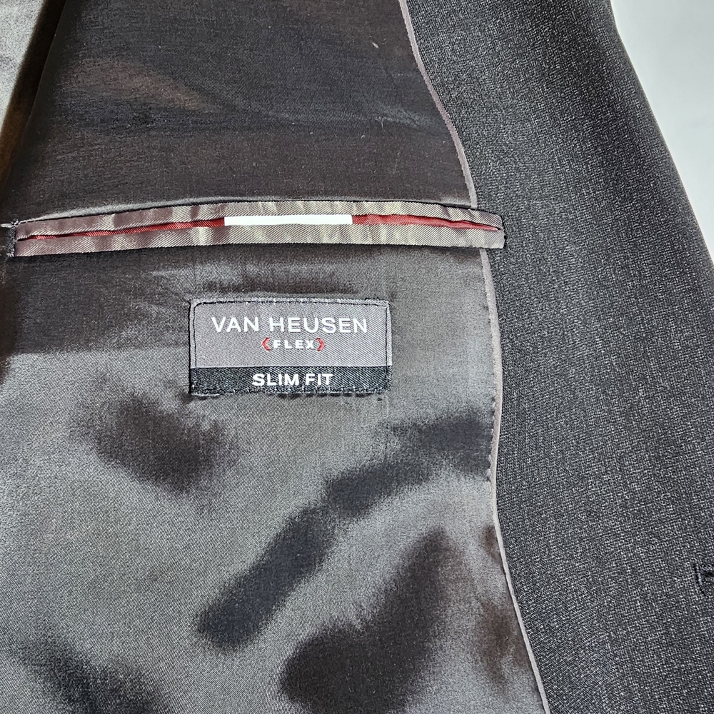 Van Heusen "Flex Slim Fit" 2-Button Suit Blazer Charcoal Gray 48R - Picture 4 of 6